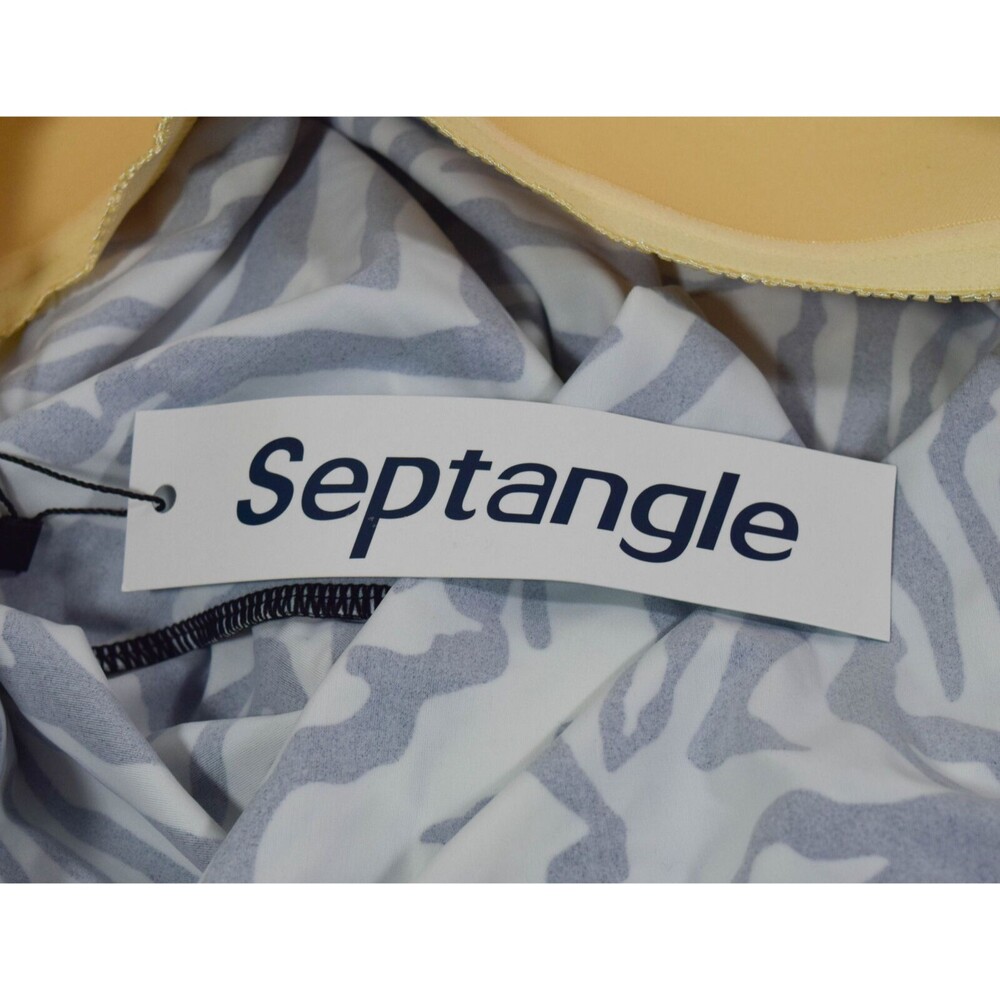 NWT Septangle Black & White Zebra Print Wireless Tankini Swim Suit Top Sz 18 - Picture 3 of 4